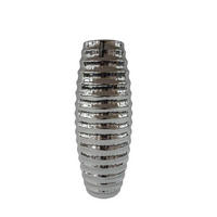 VÁZA, keramika, 43,5 cm - barvy stříbra, Basics, keramika (43,5cm)