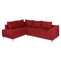 ECKSOFA Beere Webstoff  - Chromfarben/Beere, Design, Kunststoff/Textil (200/267cm) - P & B