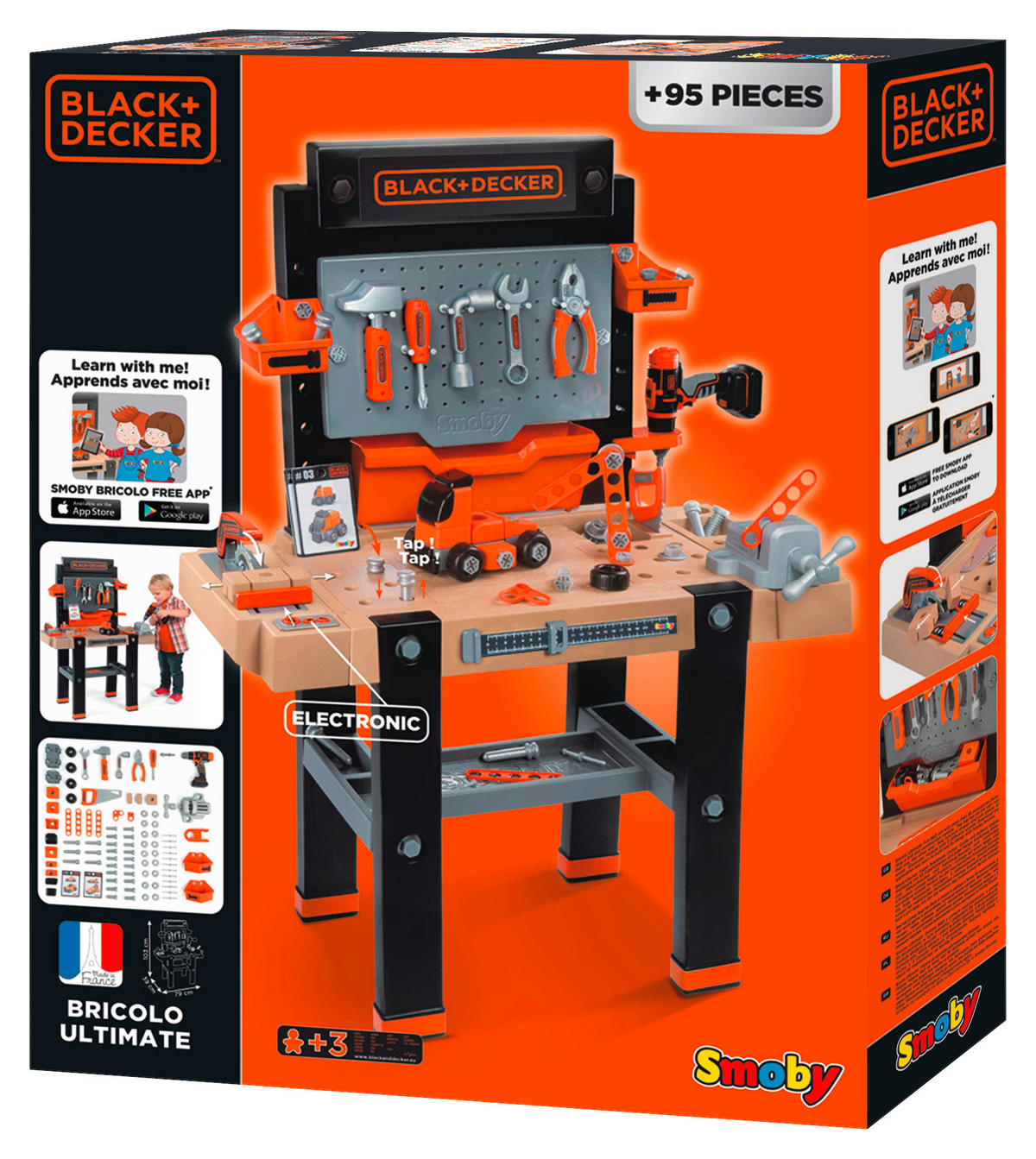 DĚTSKÁ KUTILSKÁ DÍLNA - vícebarevná, Basics, plast (58,5/16/75,3cm) - Black & Decker