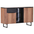SIDEBOARD  in 135/80/42 cm  - Schwarz/Naturfarben, LIFESTYLE, Glas/Holzwerkstoff (135/80/42cm) - Landscape