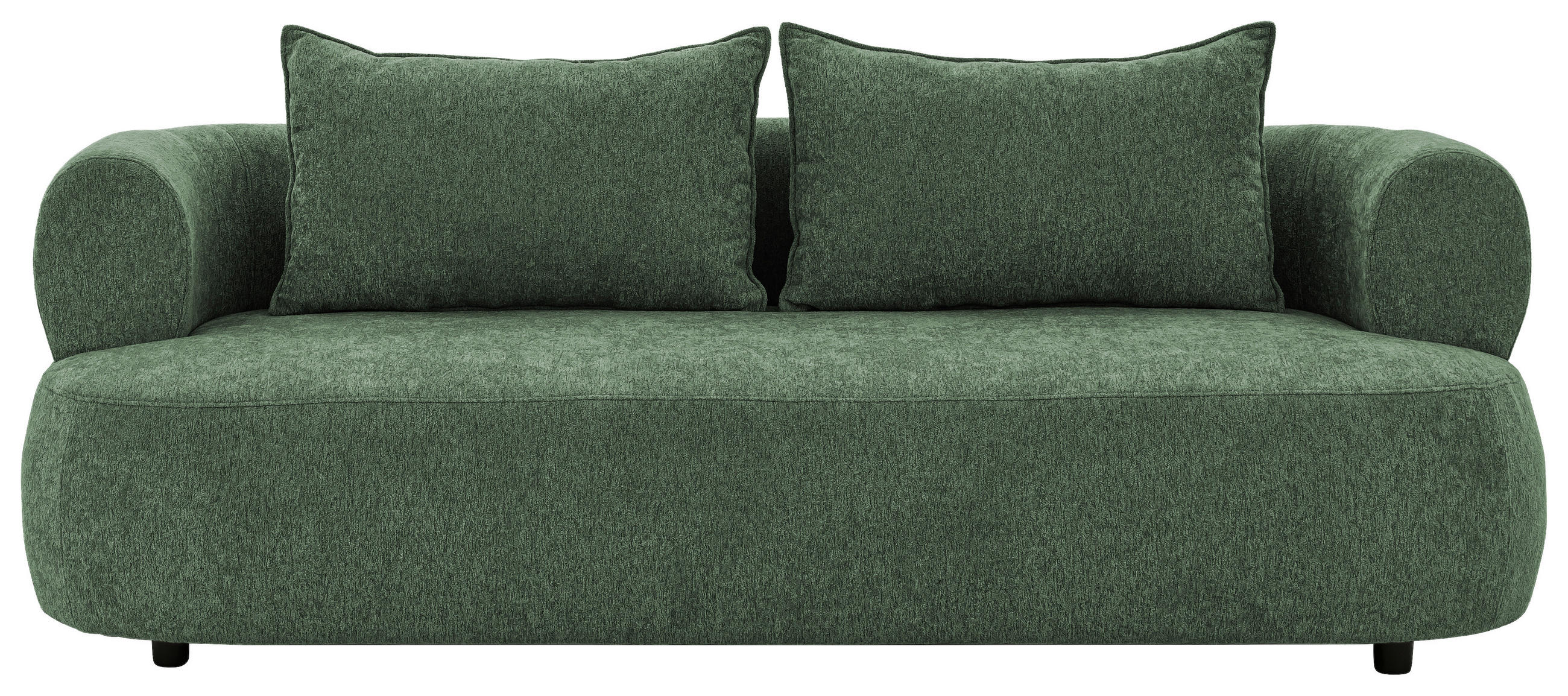 3-SITZER-SOFA Chenille Grün  - Schwarz/Grün, Design, Kunststoff/Textil (200/76/96cm) - Livetastic