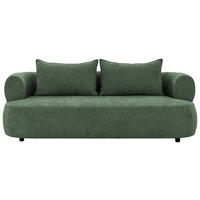 3-SITZER-SOFA Chenille Grün  - Schwarz/Grün, Design, Kunststoff/Textil (200/76/96cm) - Livetastic