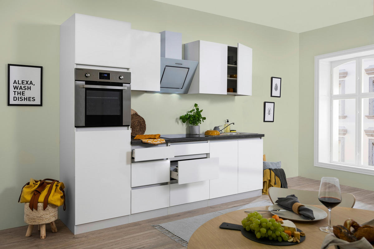 KÜCHENBLOCK 270 cm   in Weiß  - Weiß/Braun, MODERN, Holzwerkstoff (270cm) - Respekta