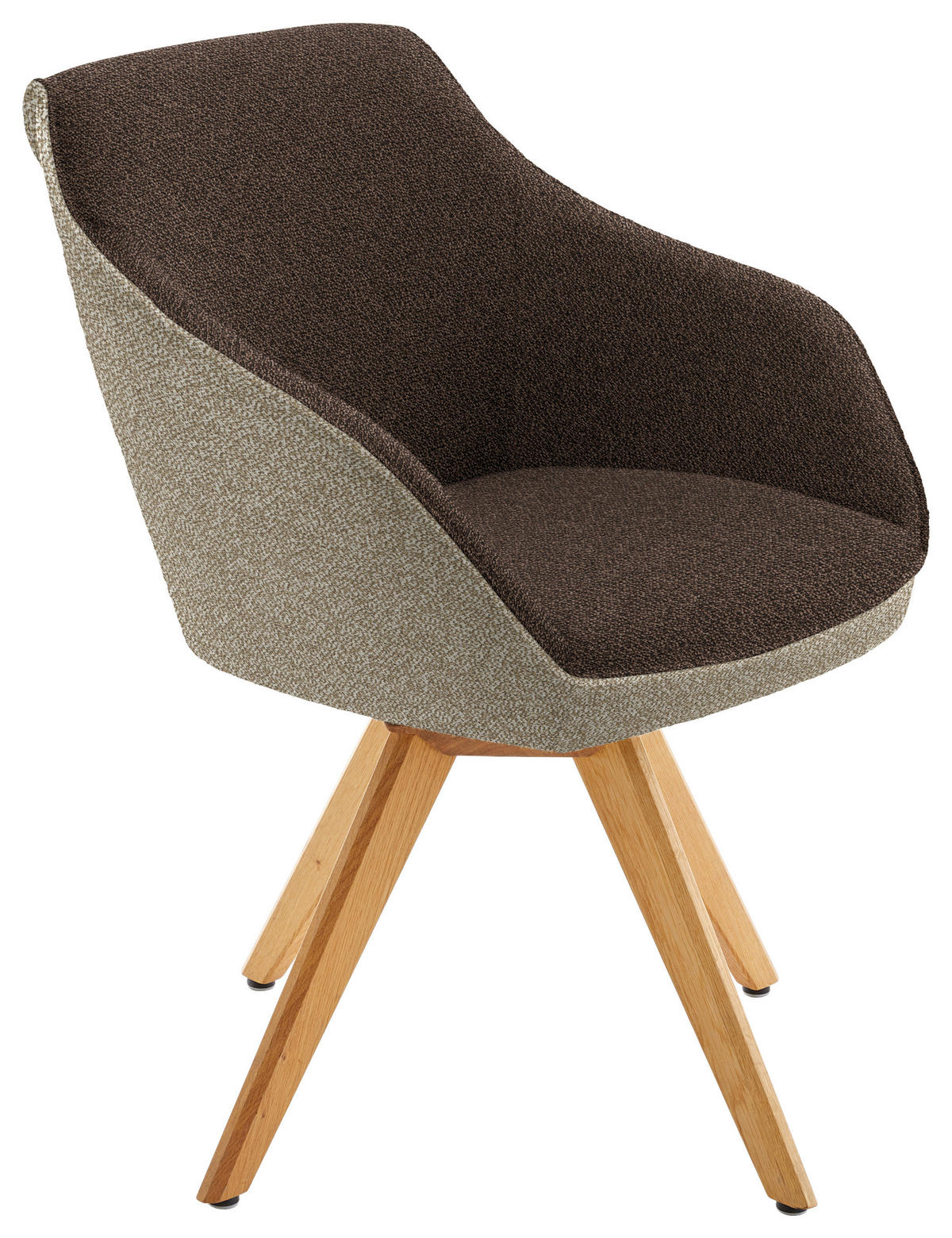 ARMLEHNSTUHL  in Flachgewebe  - Eichefarben/Beige, Design, Holz/Textil (60/84/68cm) - Koinor