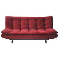 ZOFA S POSTELJNO FUNKCIJO,  bordo kovina, tekstil  - črna/bordo, Design, kovina/tekstil (194/90/100cm) - Ti'me