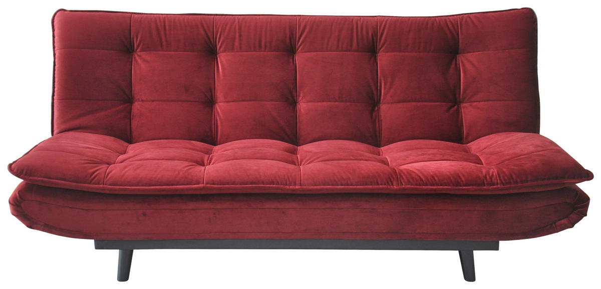 ZOFA S POSTELJNO FUNKCIJO,  bordo kovina, tekstil  - črna/bordo, Design, kovina/tekstil (194/90/100cm) - Ti'me