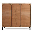 HIGHBOARD  148/135/42 cm 3 Schublade(n)  - Graubraun/Schwarz, LIFESTYLE, Glas/Holz (148/135/42cm) - Landscape