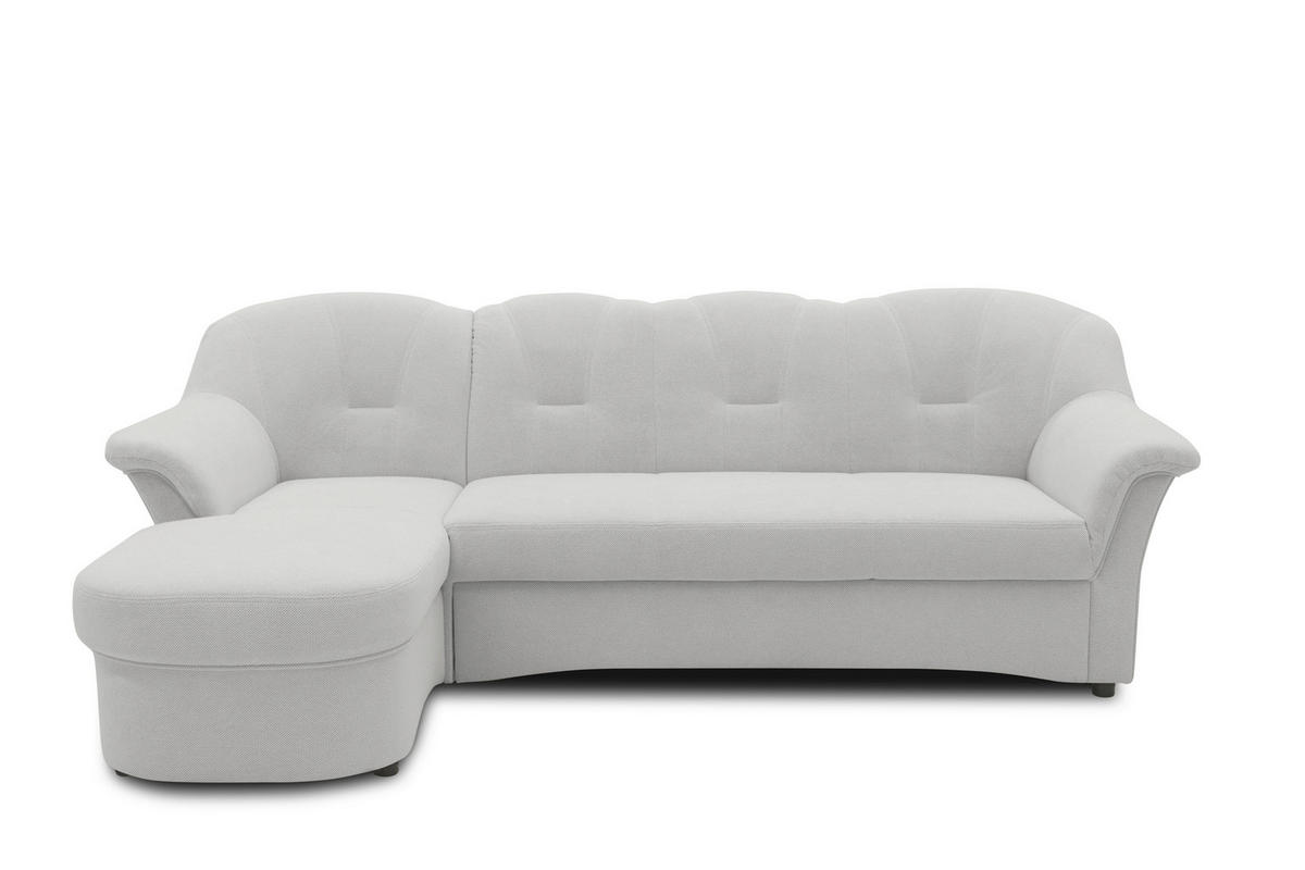 ECKSCHLAFSOFA  FLORES FK Silberfarben Mikrofaser  - Silberfarben/Schwarz, KONVENTIONELL, Kunststoff/Textil (142/231cm) - MID.YOU