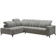 ECKSOFA Dunkelgrau Chenille  - Dunkelgrau/Schwarz, Design, Textil/Metall (214/293cm) - Xora