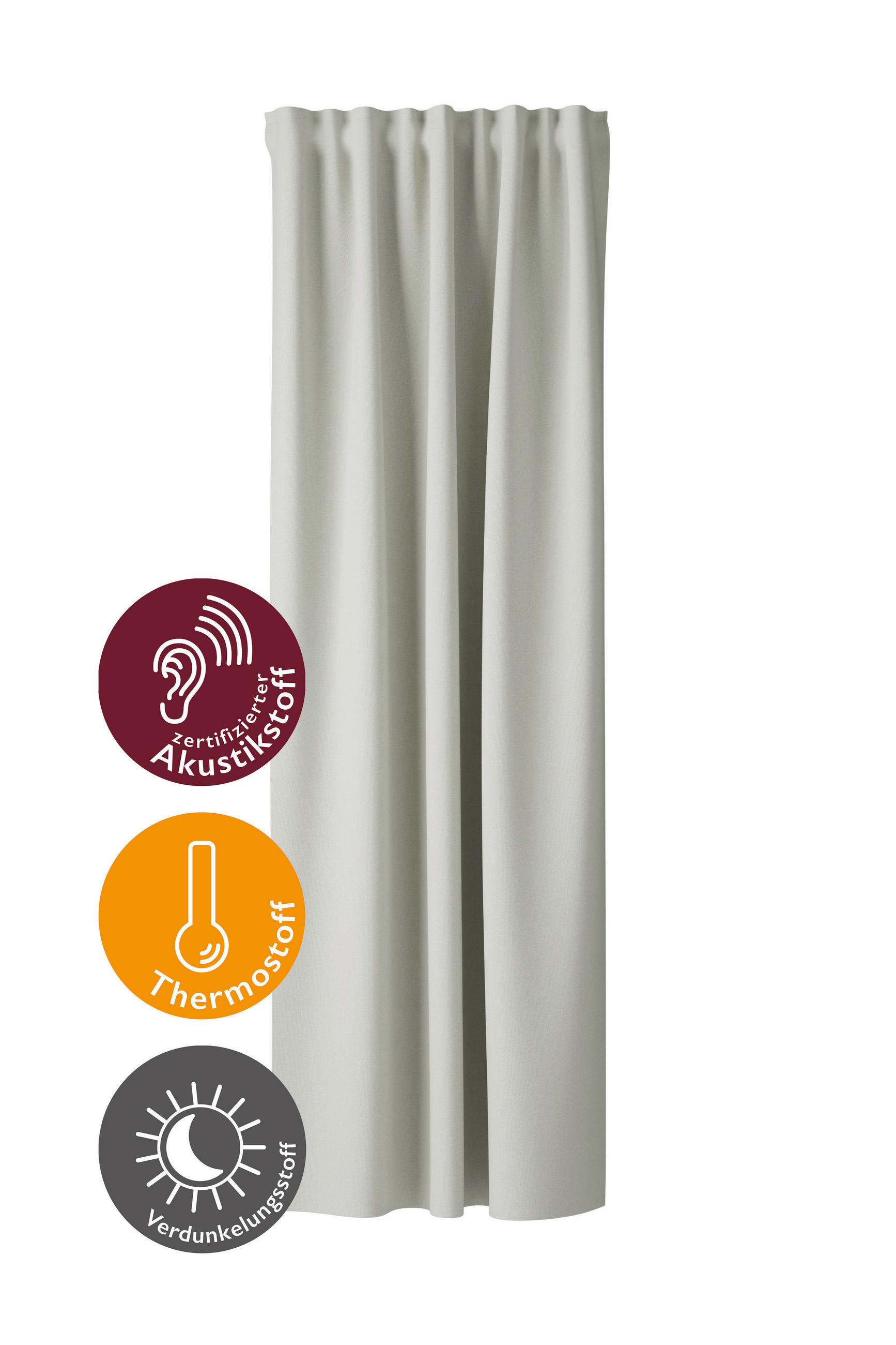 SCHLAUFENVORHANG Verdunkelung  - Creme, Basics, Textil (135/270cm)