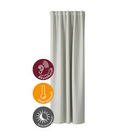 SCHLAUFENVORHANG Verdunkelung  - Creme, Basics, Textil (135/270cm)