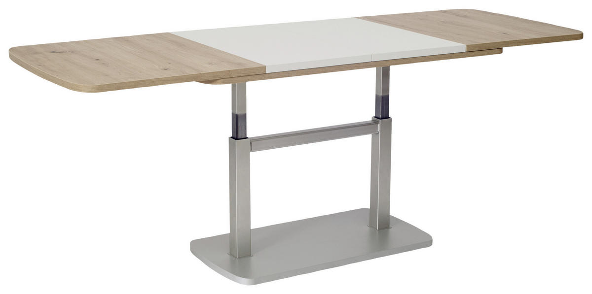 COUCHTISCH in Holzwerkstoff 110-180/63/53-72 cm  - Edelstahlfarben/Eichefarben, KONVENTIONELL, Holzwerkstoff (110-180/63/53-72cm) - Venda
