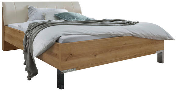 BETT 180/200 cm  in Champagner, Eiche Bianco  - Eiche Bianco/Champagner, KONVENTIONELL, Holzwerkstoff/Textil (180/200cm) - Venda