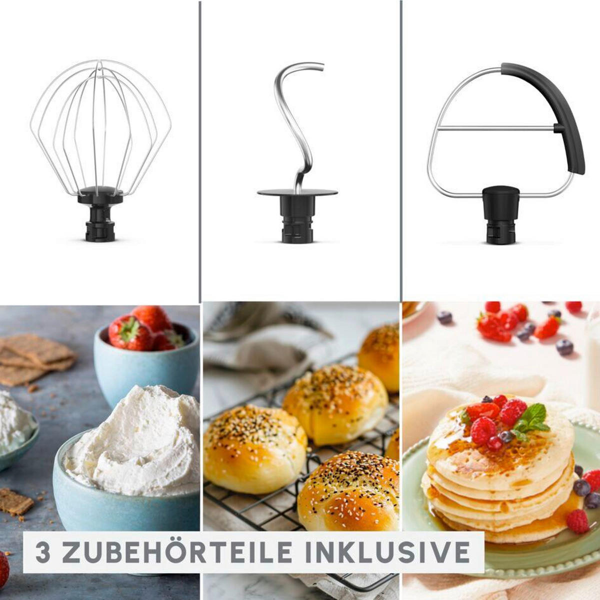 KÜCHENMASCHINE - Perlmutt, Basics, Metall (25.6/39.4/38.4cm) - Tefal