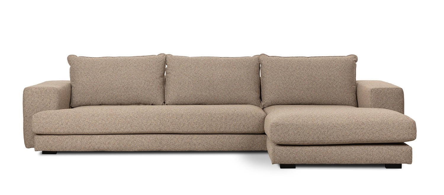 SOFFA i beige  - beige/svart, Basics, metall/trä (170/83/334cm) - Novel