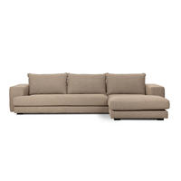 SOFFA i beige  - beige/svart, Basics, metall/trä (170/83/334cm) - Novel