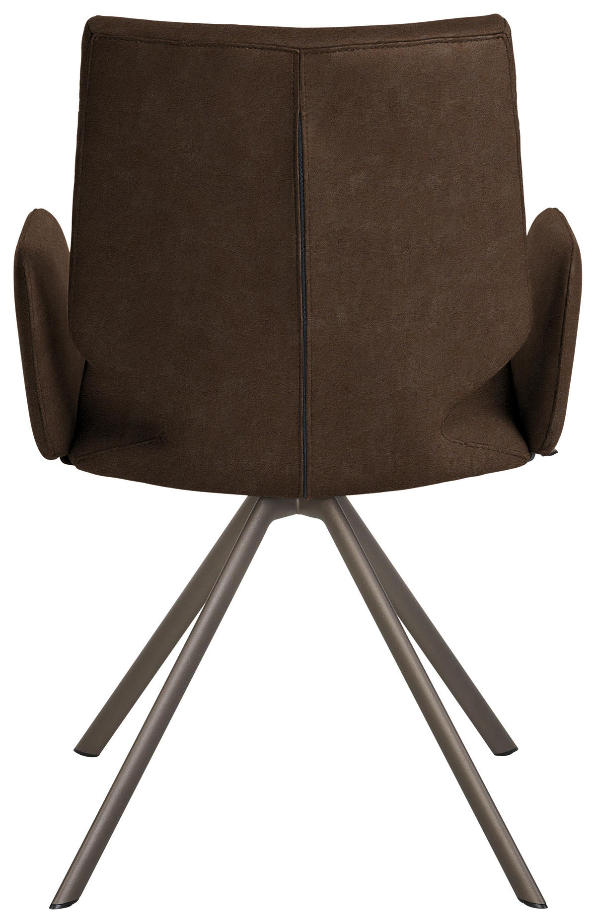 ARMLEHNSTUHL  Lederauswahl, Stoffauswahl, Typenauswahl, inklusive Armlehnen Mikrofaser  - Dunkelbraun/Braun, Design, Textil/Metall (57/92/63cm) - Venjakob