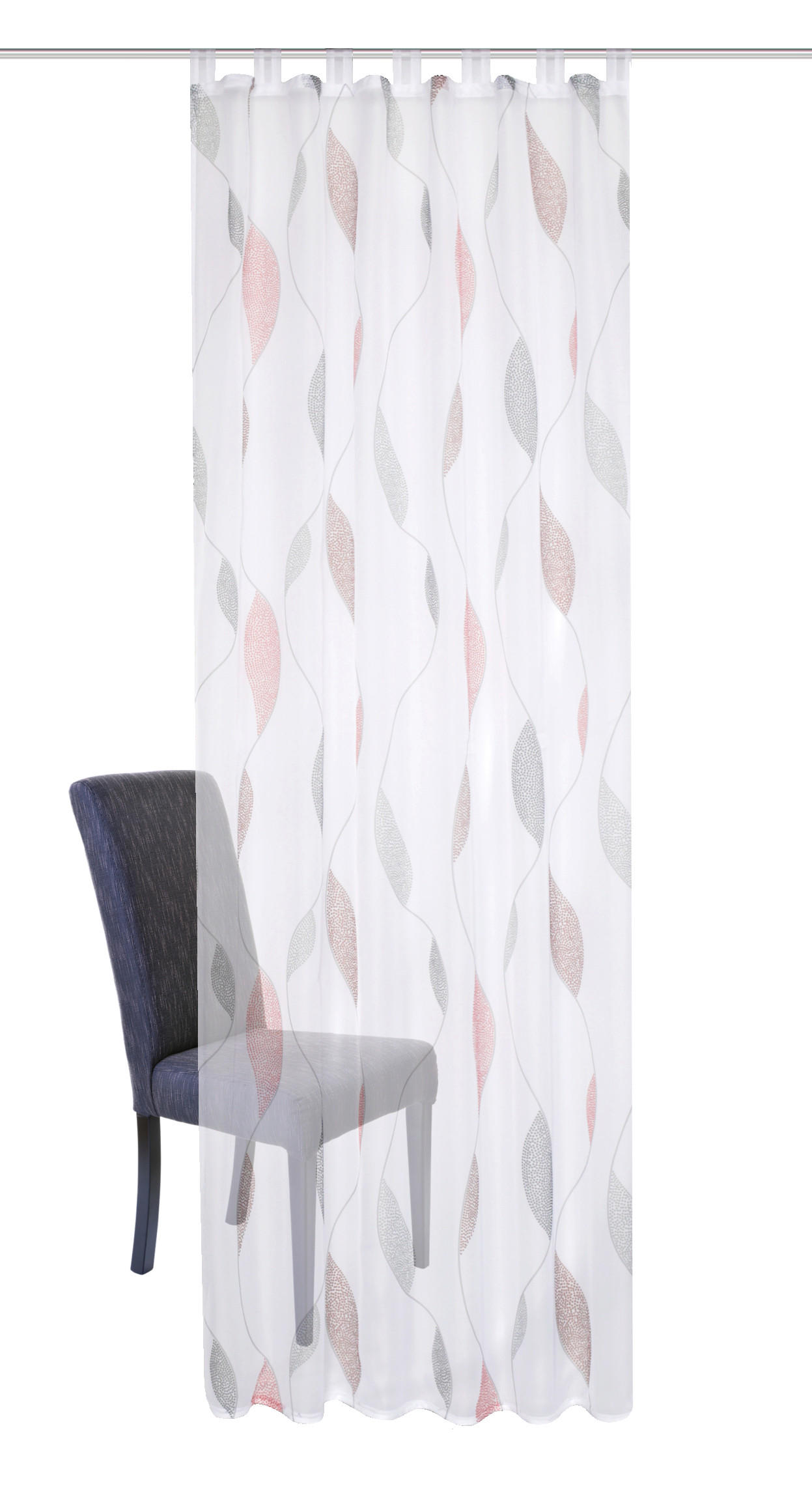SCHLAUFENSCHAL  transparent  140/225 cm   - Hellrot/Rot, KONVENTIONELL, Textil (140/225cm)