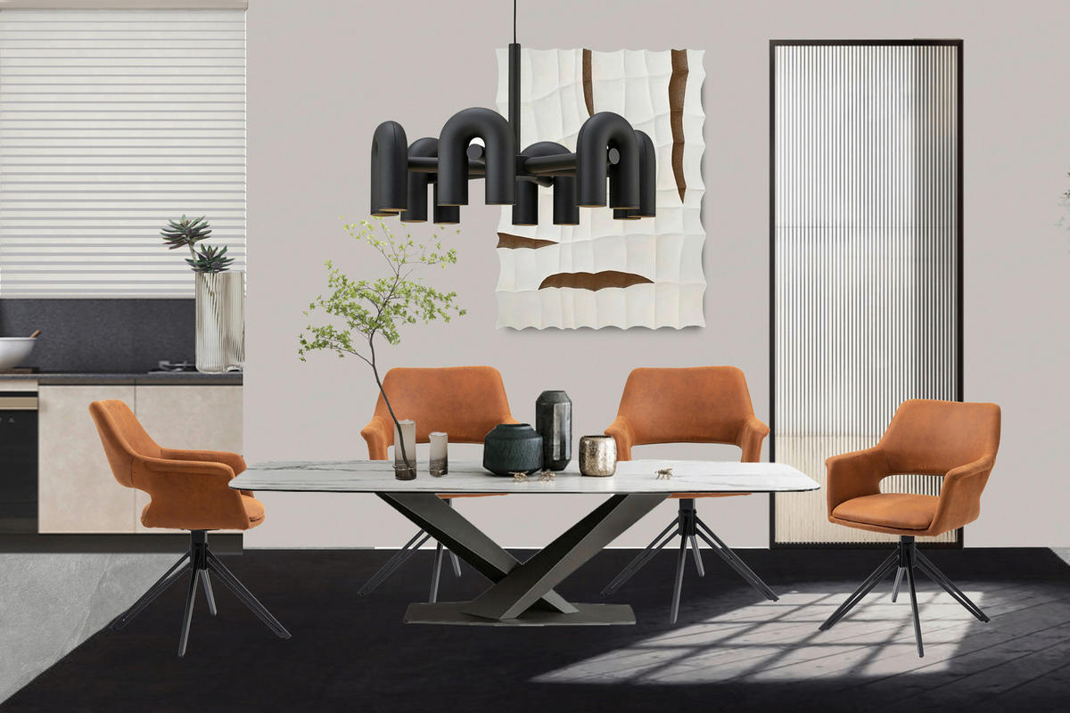 ARMLEHNSTUHL  Sitzfläche 360° drehbar   - Schwarz/Braun, KONVENTIONELL, Textil/Metall (57/84/61cm) - MID.YOU