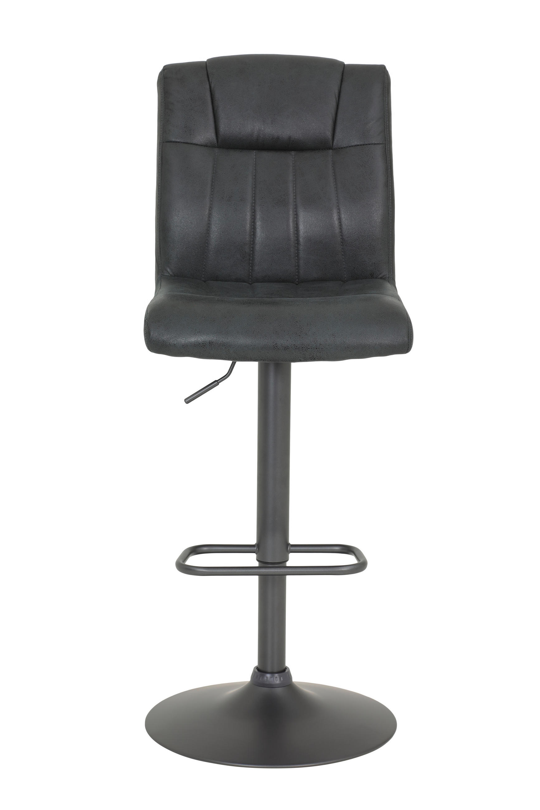 BARHOCKER Mikrofaser Anthrazit, Grau Stahl Sitzfläche 360° drehbar, abwischbar  - Anthrazit/Grau, MODERN, Textil/Metall (43/102-123/56,5cm) - MID.YOU