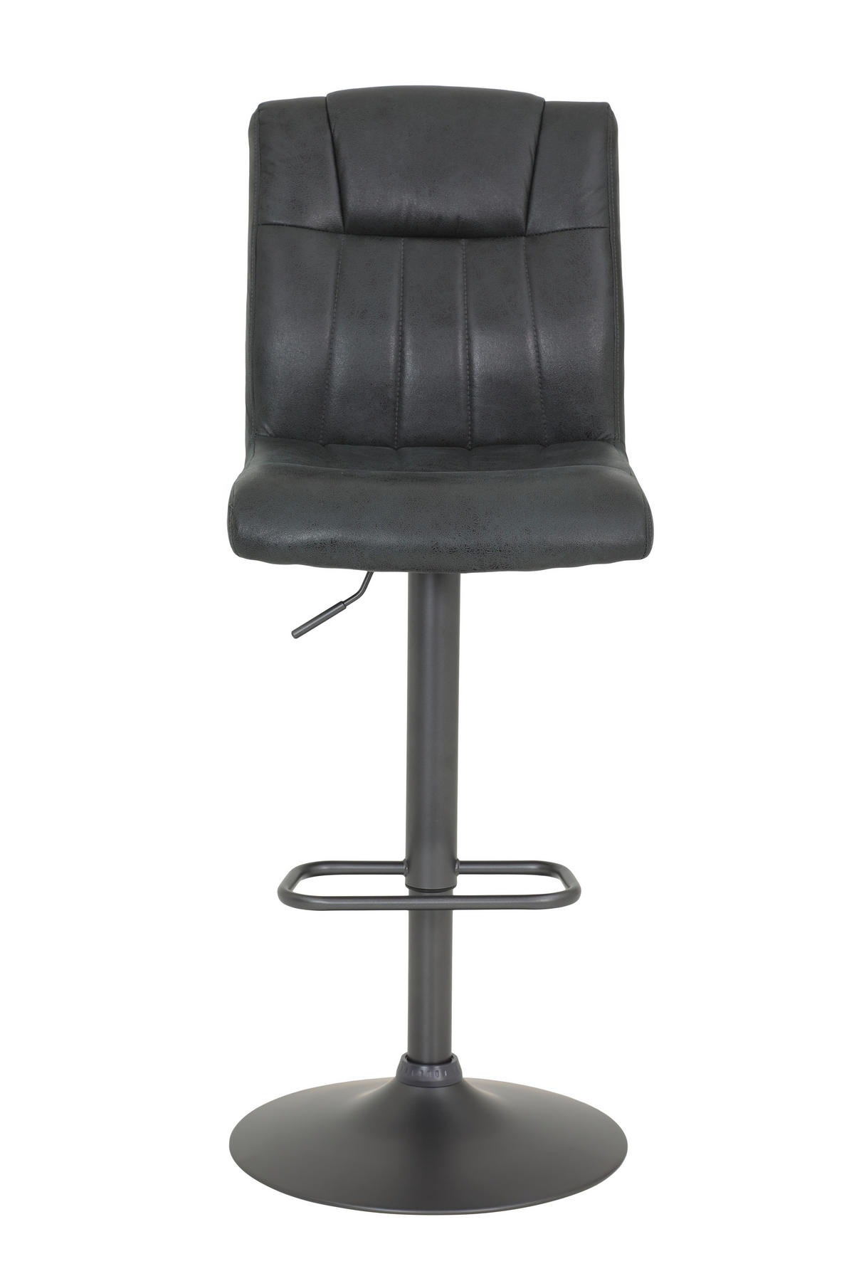 BARHOCKER Mikrofaser Anthrazit, Grau Stahl Sitzfläche 360° drehbar, abwischbar  - Anthrazit/Grau, MODERN, Textil/Metall (43/102-123/56,5cm) - MID.YOU