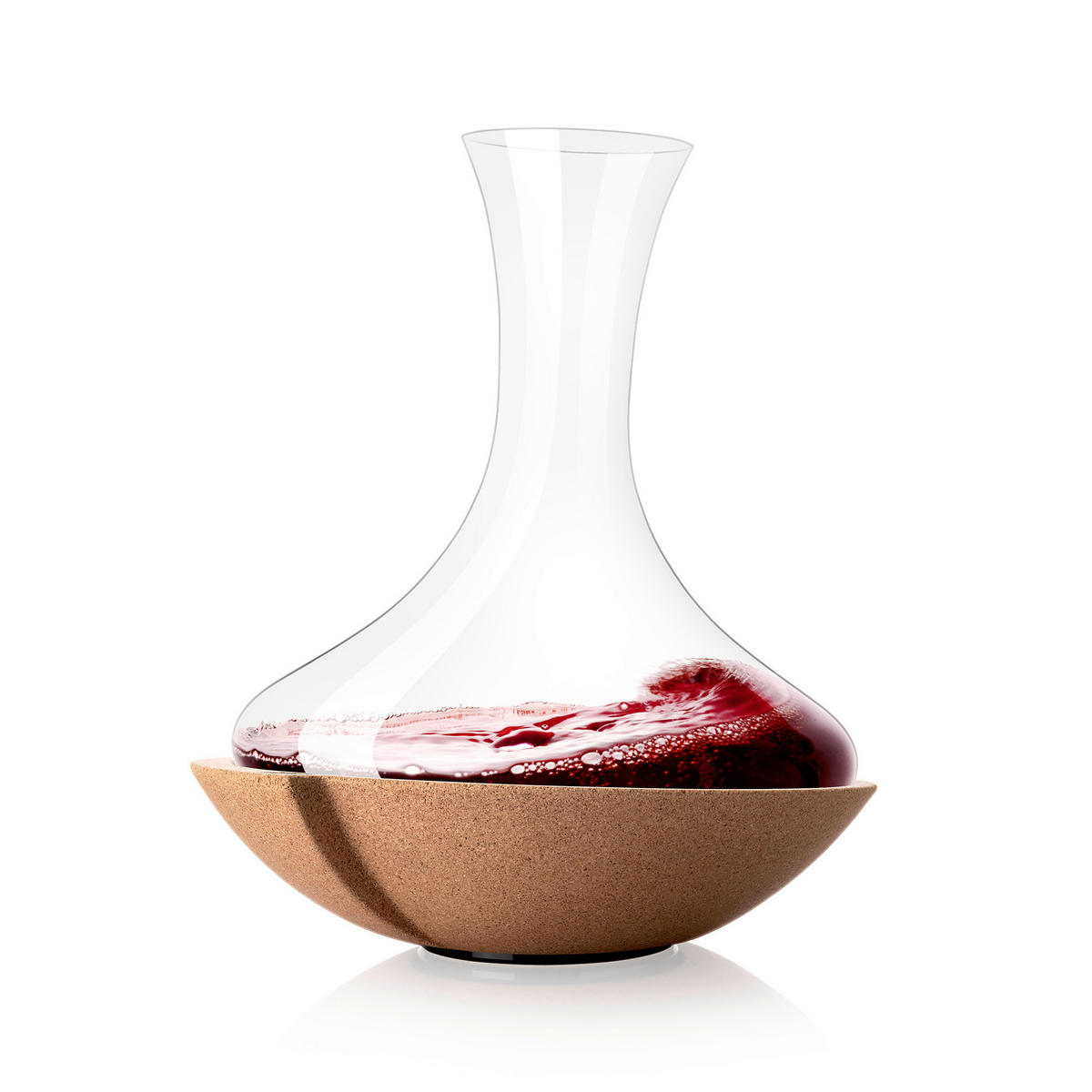 DEKANTÁLÓ - áttetsző/világosbarna, Basics, Üveg/fa (1l) - Vacu Vin