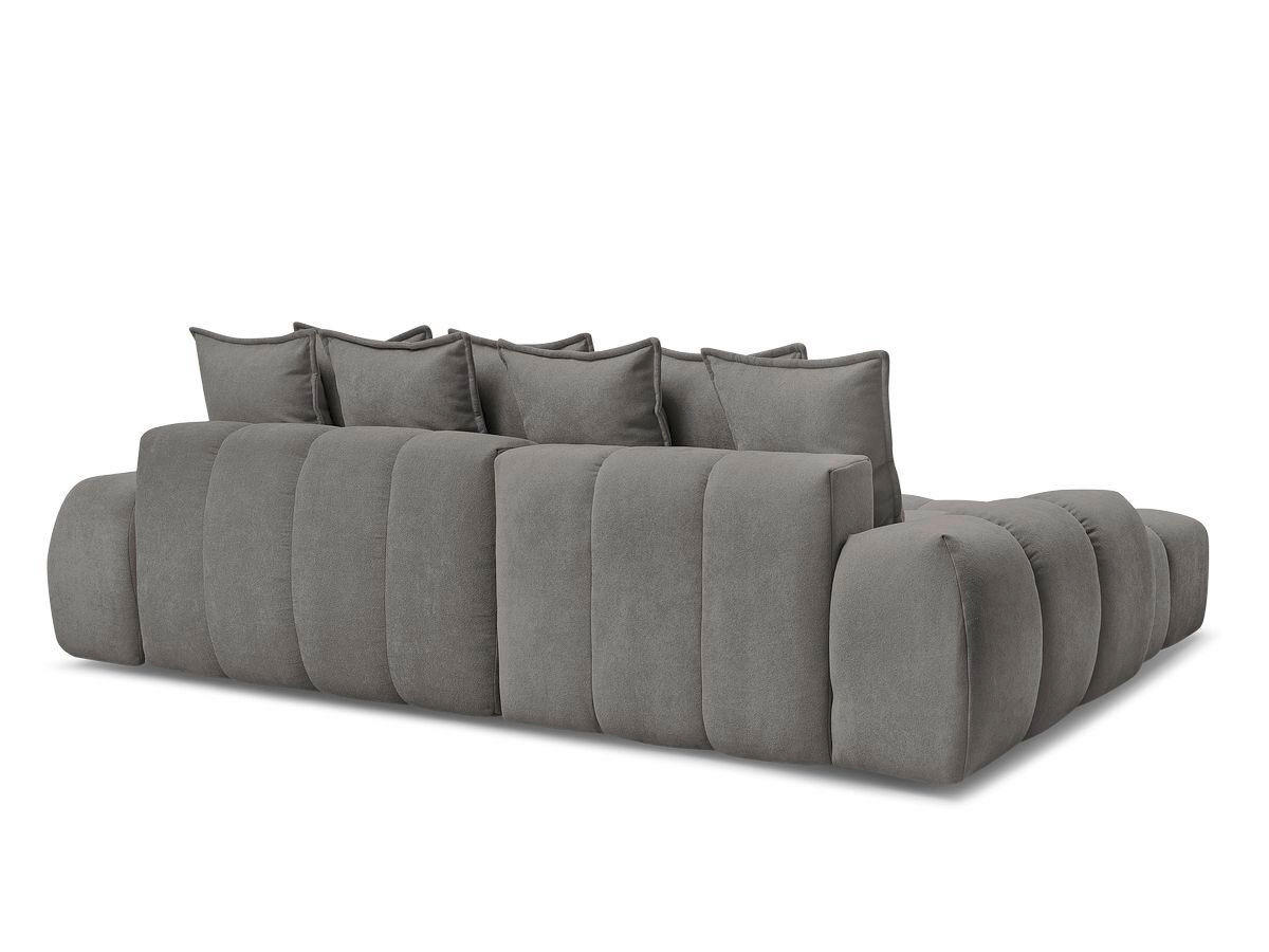 ECKSCHLAFSOFA EVEREST  mit Rücken echt, Armteil links, Armteil rechts Struktur Dunkelgrau  - Dunkelgrau/Schwarz, MODERN, Kunststoff/Textil (180/318cm) - Livetastic