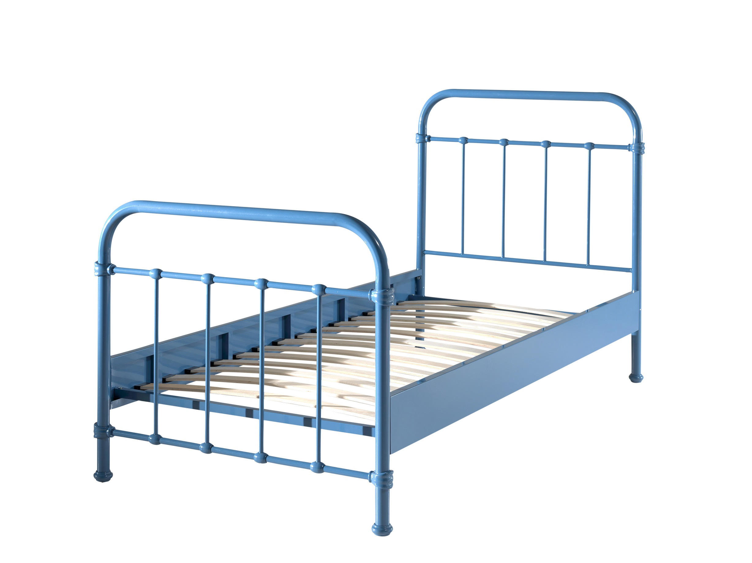 KINDER-/JUNIORBETT 90/200 cm  in Blau  - Blau, ROMANTIK / LANDHAUS, Holzwerkstoff/Metall (90/200cm) - MID.YOU