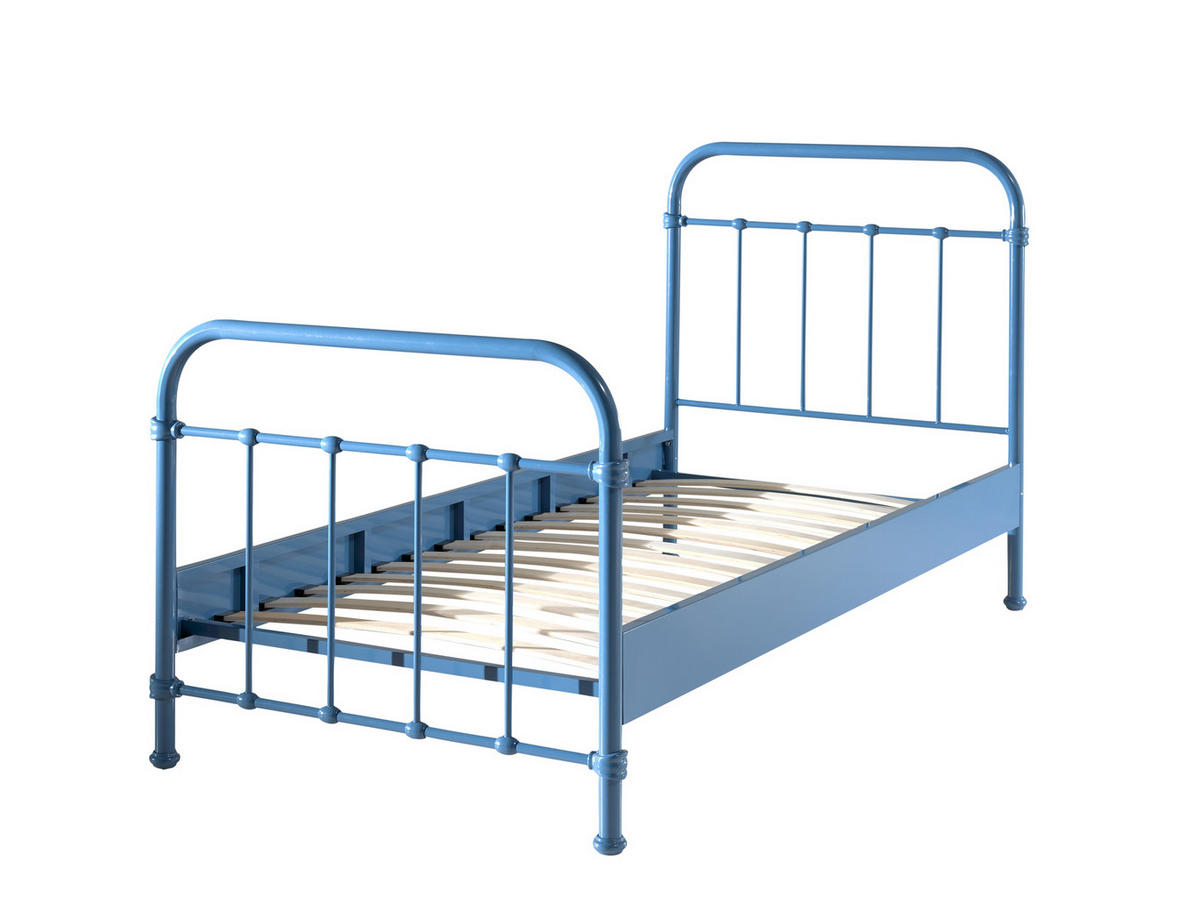 KINDER-/JUNIORBETT 90/200 cm  in Blau  - Blau, ROMANTIK / LANDHAUS, Holzwerkstoff/Metall (90/200cm) - MID.YOU