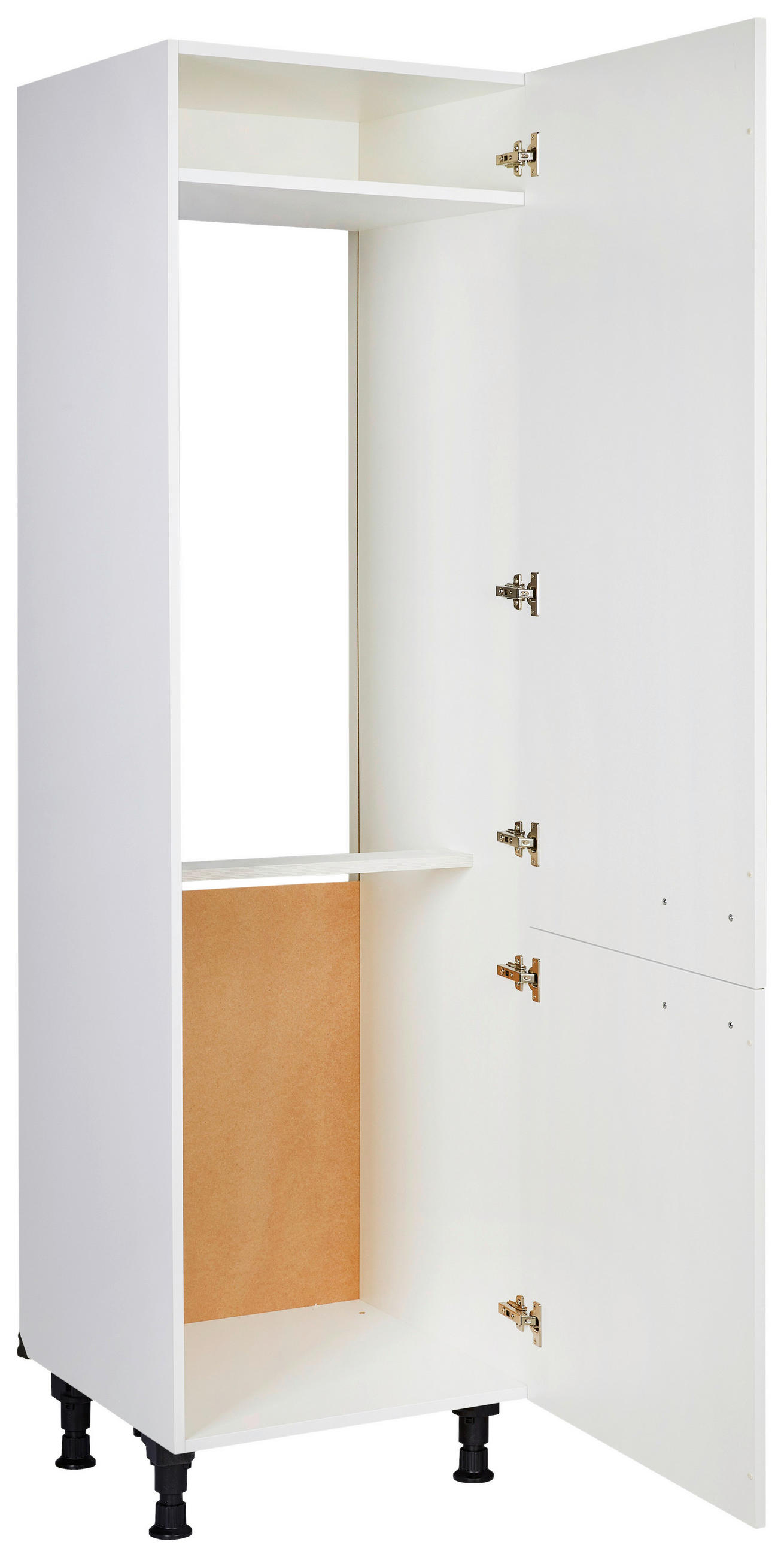 GERÄTEUMBAUSCHRANK 60/216,6/58 cm  in Weiß  - Edelstahlfarben/Weiß, MODERN, Holzwerkstoff/Metall (60/216,6/58cm) - Nobilia