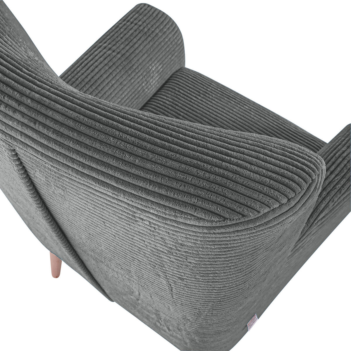 SESSEL in Cord Dunkelgrau  - Dunkelgrau/Naturfarben, Trend, Holz/Textil (77/80/93cm)