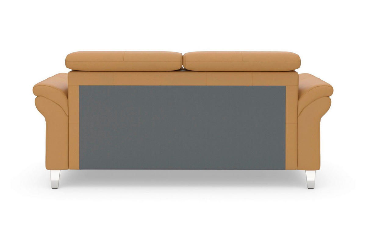 3-SITZER-SOFA 186/84/93 cm ARNGAST E in Echtleder Currygelb   - Chromfarben/Currygelb, Basics, Leder/Textil (186/84/93cm) - Sit & More