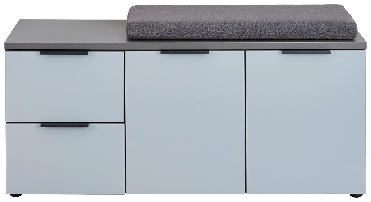 ŠATNÍ LAVICE, 113/50/40 cm - šedá/černá, Design, kov/kompozitní dřevo (113/50/40cm) - Voleo