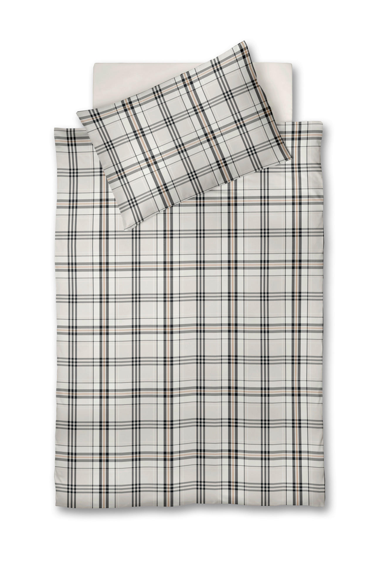 POVLEČENÍ, flanel, bílá, tmavě šedá, světle růžová, 140/200 cm - bílá/tmavě šedá, Basics, textil (140/200cm) - Fleuresse