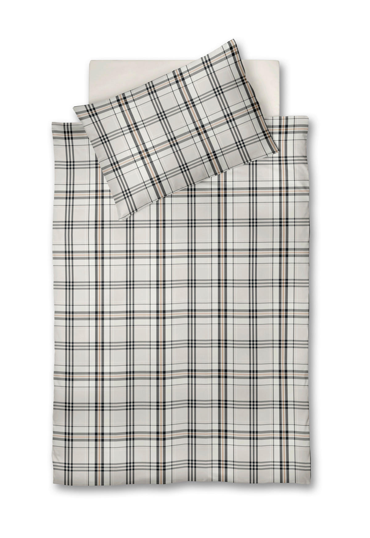 POVLEČENÍ, flanel, bílá, tmavě šedá, světle růžová, 140/200 cm - bílá/tmavě šedá, Basics, textil (140/200cm) - Fleuresse