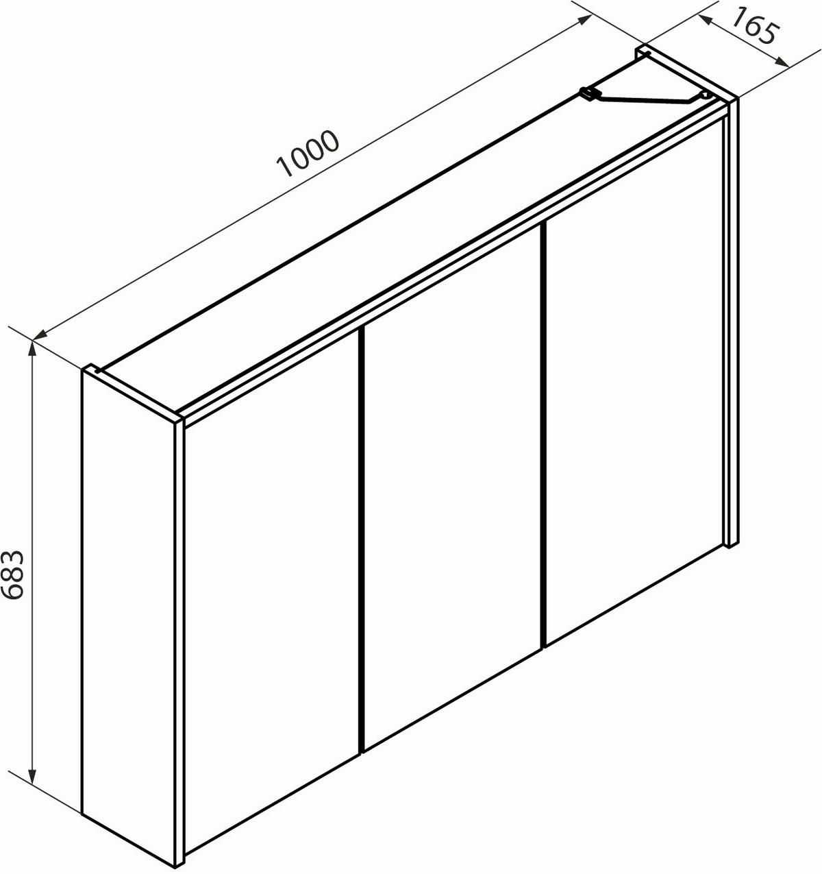 SPIEGELSCHRANK 100/68,3/16 cm  - Anthrazit/Silberfarben, MODERN, Glas/Holzwerkstoff (100/68,3/16cm) - Voleo