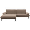 ECKSOFA in Velours Hellbraun  - Hellbraun/Schwarz, Design, Textil/Metall (184/284cm) - Dieter Knoll