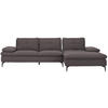ECKSOFA in Webstoff Graphitfarben  - Schwarz/Graphitfarben, Design, Textil/Metall (301/179cm) - Chilliano