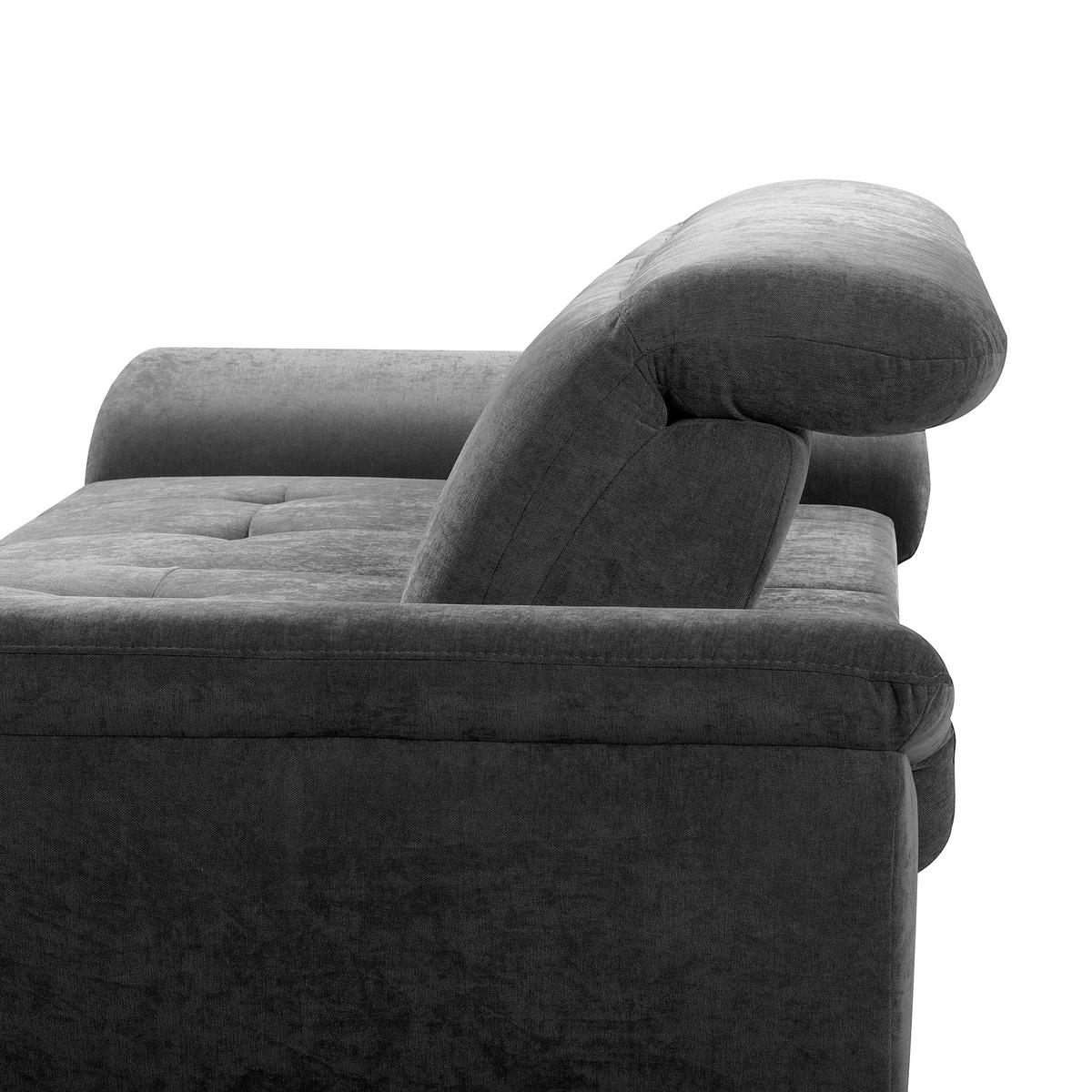 ECKSOFA  Webstoff Schwarz  - Schwarz, Design, Textil/Metall (268/195cm) - Livetastic