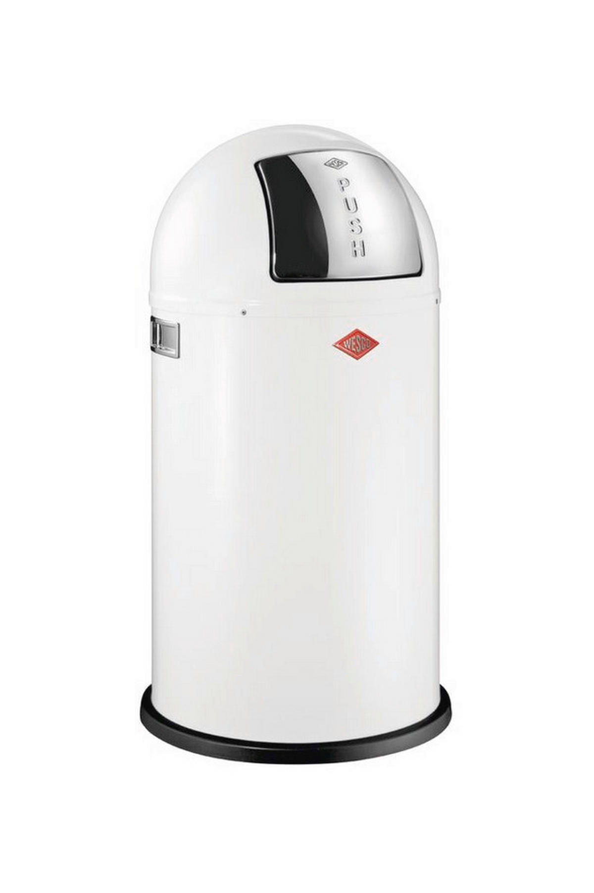 ABFALLSAMMLER PUSHBOY 50 L  - Edelstahlfarben/Weiß, KONVENTIONELL, Kunststoff/Metall (40/75,5cm) - Wesco