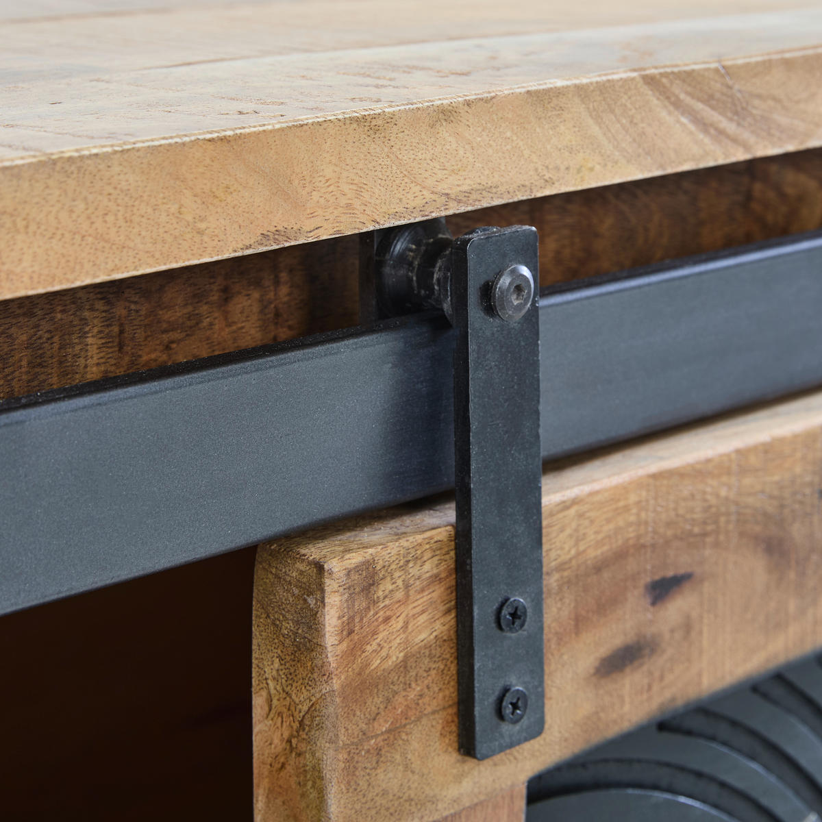 SIDEBOARD  160/85/40 cm 2 Schublade(n)  - Schwarz/Naturfarben, LIFESTYLE, Holz/Metall (160/85/40cm) - Landscape