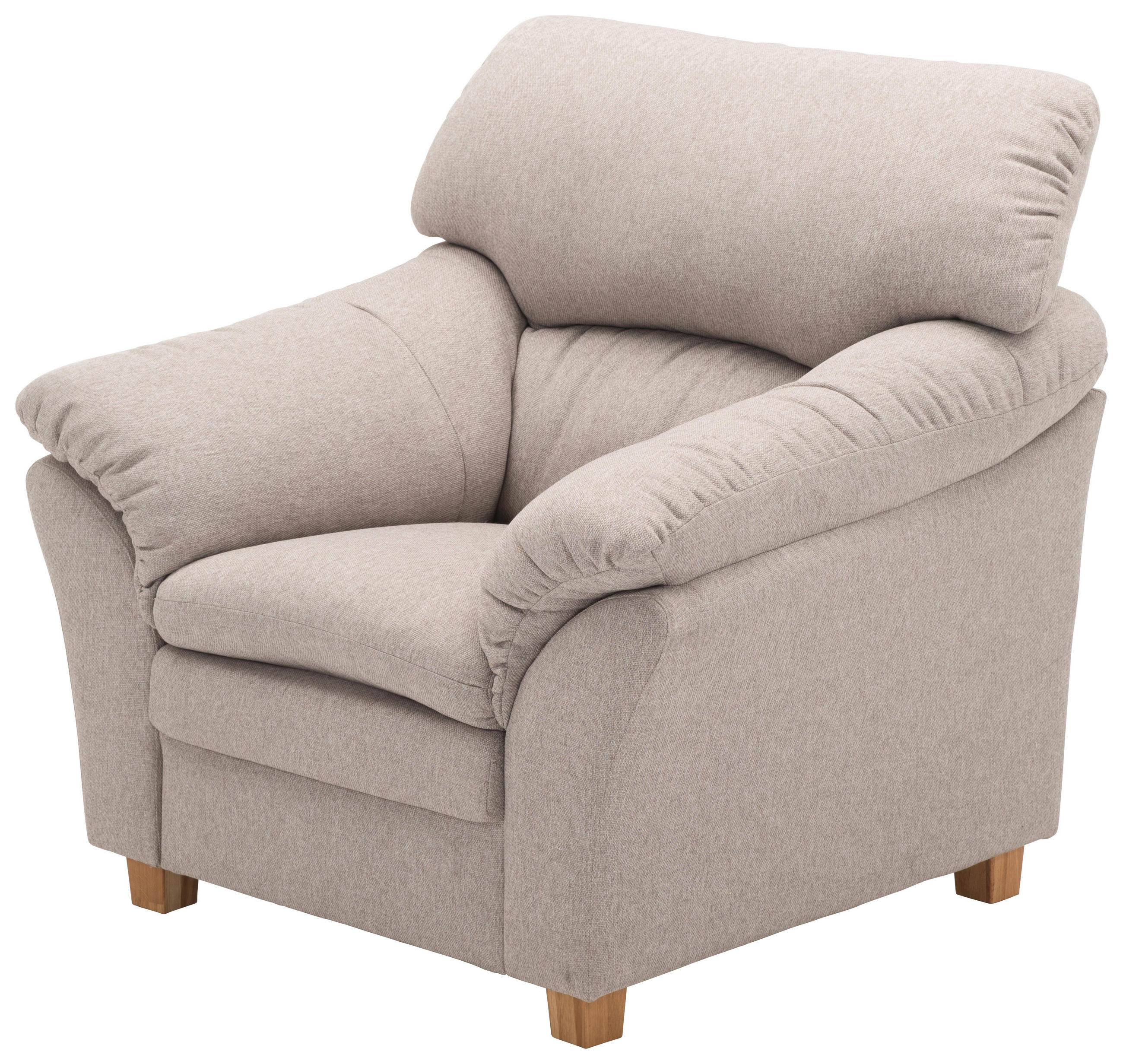FÅTÖLJ i trä, textil sandfärgad - sandfärgad/ekfärgad, Modern, trä/textil (103/100/92cm) - Welnova
