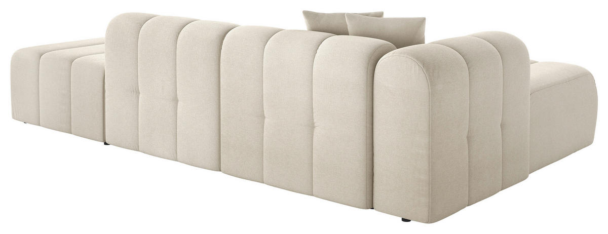 ECKSOFA Creme Webstoff Zierkissen  - Creme/Schwarz, LIFESTYLE, Kunststoff/Textil (178/289cm) - Milino