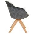 ARMLEHNSTUHL  in Chenille, Lederlook  - Eichefarben/Anthrazit, KONVENTIONELL, Holz/Textil (60/83/65cm) - Landscape