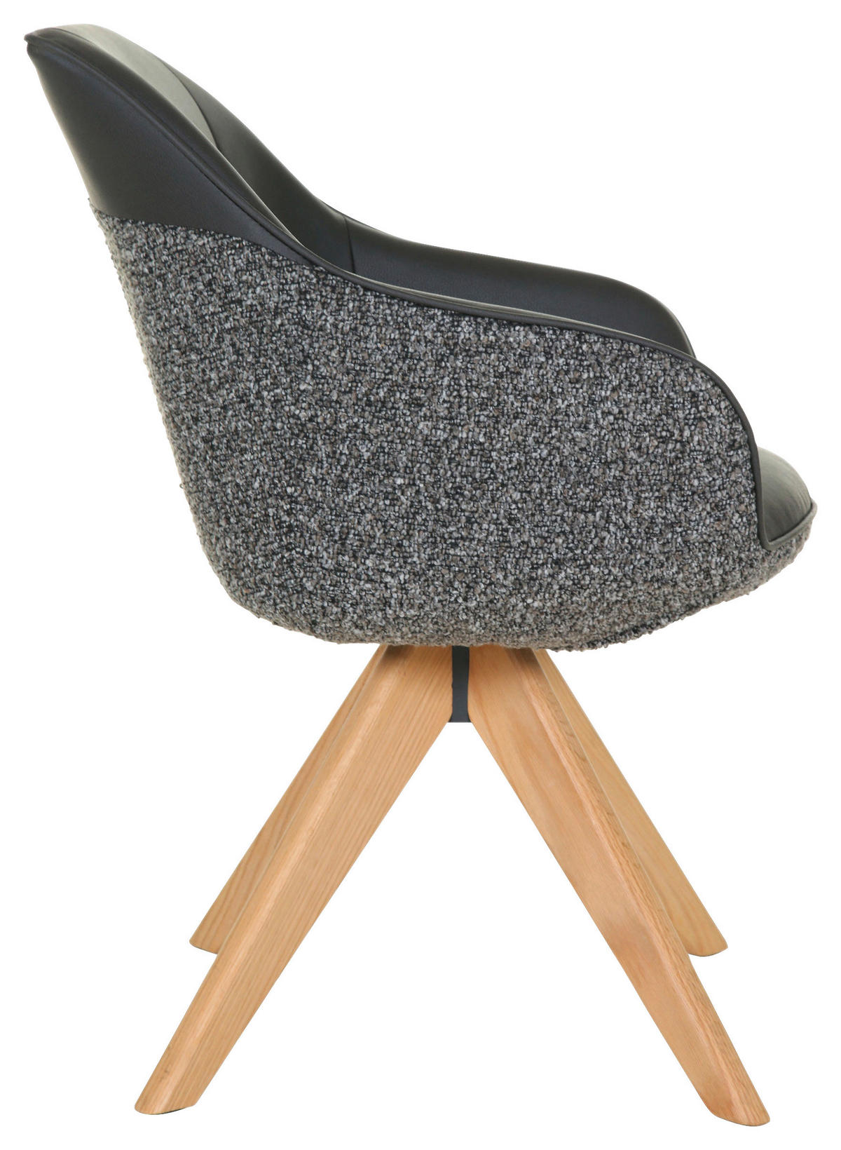 ARMLEHNSTUHL  in Lederlook, Chenille  - Eichefarben/Anthrazit, KONVENTIONELL, Holz/Textil (60/83/65cm) - Landscape