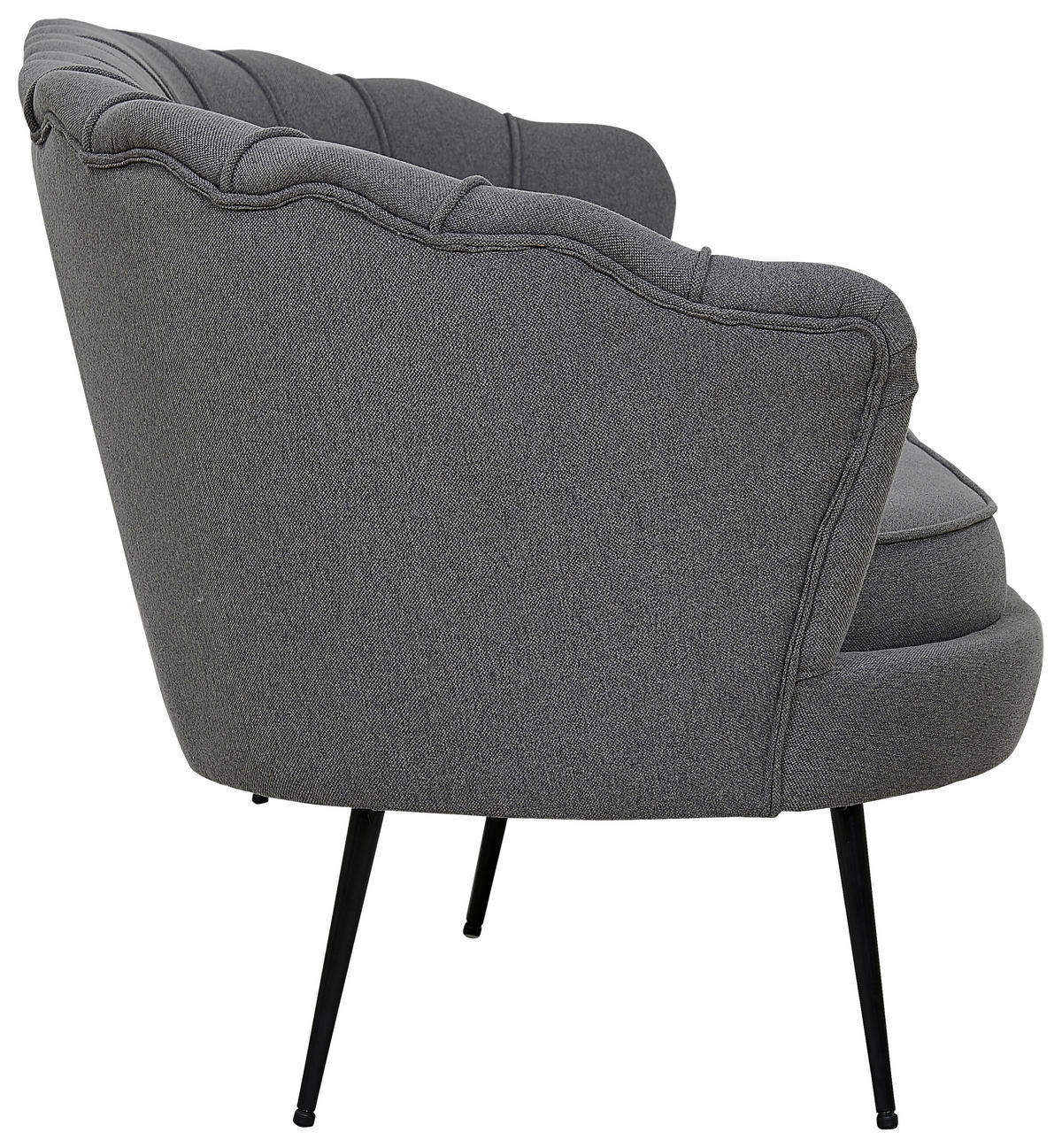2-SITZER-SOFA Textilgeflecht Schwarz, Dunkelgrau  - Dunkelgrau/Schwarz, Design, Textil/Metall (180/78.5/78cm) - Livetastic