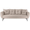 3-SITZER-SOFA Lederlook Beige  - Beige/Schwarz, MODERN, Textil/Metall (236/94/103cm) - Livetastic