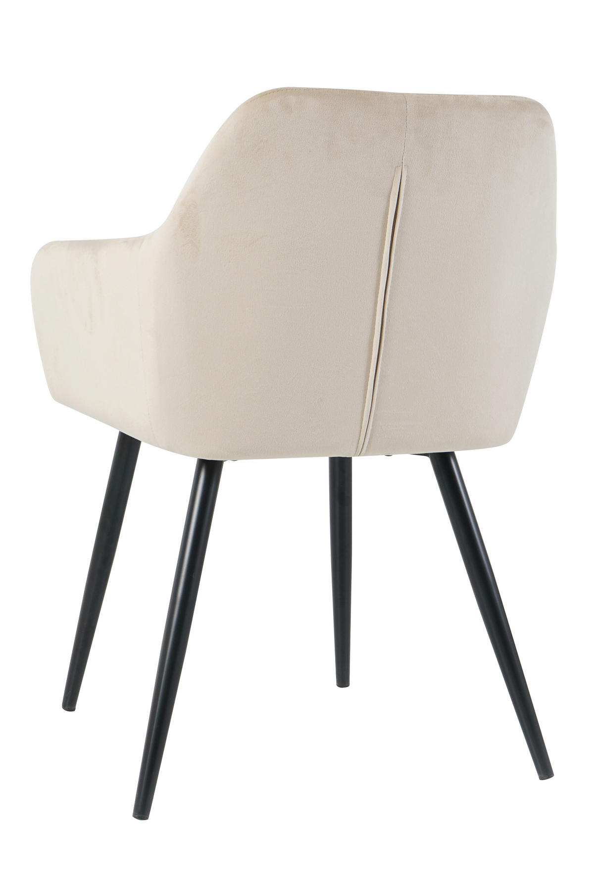ARMLEHNSTUHL-SET 2 Stück  in Samt  - Beige/Schwarz, Design, Textil/Metall (59/83/62cm) - Livetastic