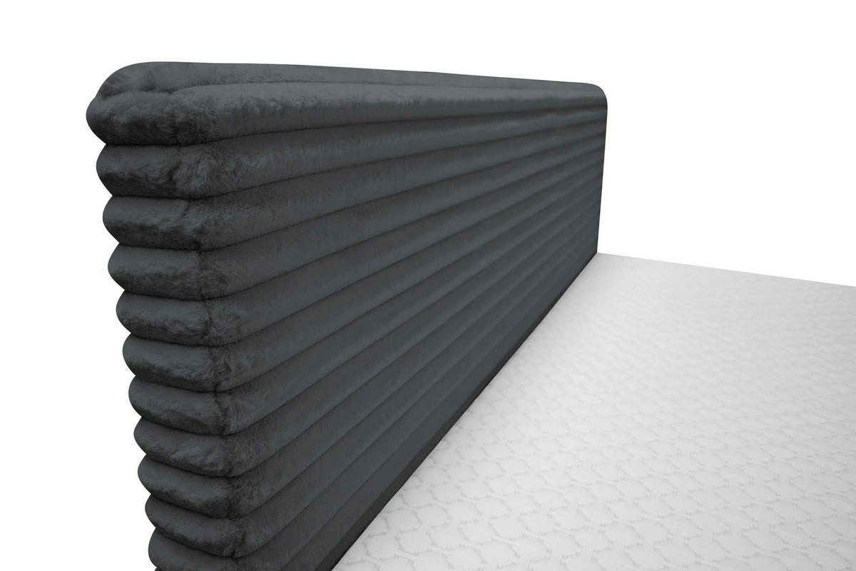 BOXBETT 160/200 cm  in Dunkelgrau  - Dunkelgrau/Schwarz, Design, Holz/Holzwerkstoff (160/200cm) - Xora