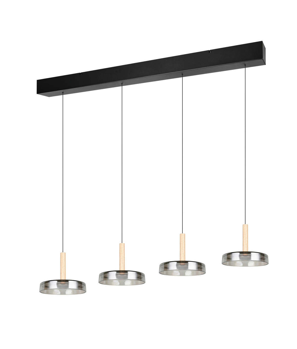LED-PENDELLAMPA Celeste 115/22/200 cm  - kromfärg/svart, Design, metall/glas (115/22/200cm) - Trio Leuchten